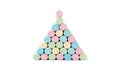 Colorful Pastel Marshmallows Piled in Pyramid Shape on White Background Royalty Free Stock Photo