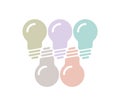 Colorful pastel old type light bulbs Royalty Free Stock Photo
