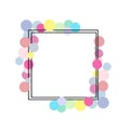 Colorful pastel polka dot frame text background for banner, birthday card, invitation, social media post, poster