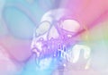 Colorful pastel stylized skull background