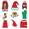 Colorful patch badges of different Merry Christmas