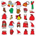 Colorful patch badges of different Merry Christmas