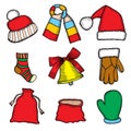 Colorful patch badges of different Merry Christmas