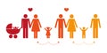 Colorful patchwork family concept pictogram