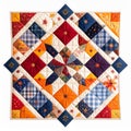 Colorful Patchwork Quilt with Geometric Design Royalty Free Stock Photo