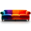 Colorful patchwork sofa brightens any living room Royalty Free Stock Photo