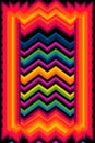 a colorful pattern with a chevron design on a black background