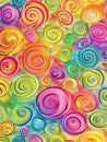 Colorful pattern of circles with a rainbow theme Royalty Free Stock Photo