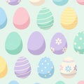 Colorful pattern of Easter eggs on a light background. Eggs fea Royalty Free Stock Photo
