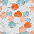 A colorful pattern of flowers made of white and blue ceramic pieces Royalty Free Stock Photo