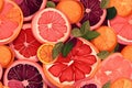 Colorful pattern of grapefruit slices Royalty Free Stock Photo