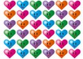 Colorful pattern of heart shaped smiley faces Royalty Free Stock Photo
