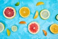 Colorful pattern made of slices citrus Royalty Free Stock Photo