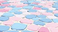 A colorful pattern of pastel stones in pink and blue, creating a playful, artistic surface Royalty Free Stock Photo
