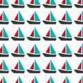 Colorful pattern with sailing boats Royalty Free Stock Photo