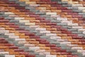 Colorful of pattern wall,close up old red brown white brick wall and rough texture background Royalty Free Stock Photo