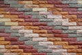 Colorful of pattern wall,close up old red brown white brick wall and rough texture background Royalty Free Stock Photo
