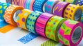 Colorful Patterned Adhesive Tape for School Crafts