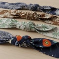 Colorful patterned silk neckties on display Royalty Free Stock Photo