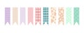 Colorful patterned washi tape strips, cute decorative scotch tapes, pastel bookmarks, scrapbooking elements Royalty Free Stock Photo