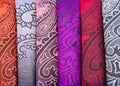 Colorful patterns of fabric Royalty Free Stock Photo