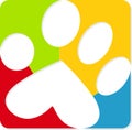 Colorful paw print Royalty Free Stock Photo