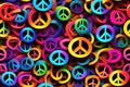 colorful peace symbol on a black background