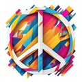 colorful peace symbol make a peaceful world