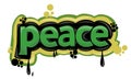 Colorful PEACE writing graffiti design