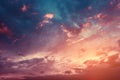 peaceful sunset with red-tinted clouds. Sky Background or texture Royalty Free Stock Photo