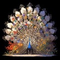 Colorful Peacock Display: Royalty and Elegance