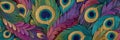 Colorful peacock feather texture background pattern Royalty Free Stock Photo