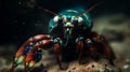 A colorful peacock mantis shrimp underwater world photography