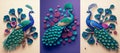 Colorful peacock wallpaper. colorful mural background for canvas wall art decor