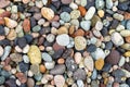 colorful pebbles texture on a beach in Porto