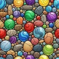 Colorful Pebbles and Stones Pattern Background Royalty Free Stock Photo