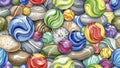 Colorful Pebbles and Stones Pattern Background Royalty Free Stock Photo