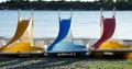 Colorful pedalos Royalty Free Stock Photo