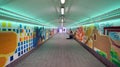 A colorful pedestrian tunnel in Singapore