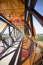 The colorful pedestrian walkway in Peccioli Pisa Italy