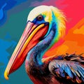Colorful Pelican Painting: Vibrant Portraits In High Detail