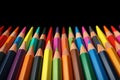 Colorful pencil arrangement, academic vector backdrop in vivid spectrum