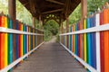 Colorful pencil bridge Royalty Free Stock Photo