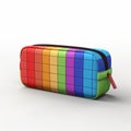 Colorful Pencil Case With Daz3d Style: Bright Color Blocks And Textured Surface Layers Royalty Free Stock Photo