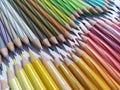 Colorful pencil colors used by artists Royalty Free Stock Photo