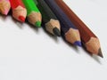Colorful pencil colors on white background Royalty Free Stock Photo