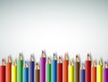 Colorful pencil with copy space on whtie background Royalty Free Stock Photo