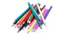 Colorful Pencil Crayons on isolated white