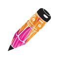 Colorful pencil icon. Realistic flow paint tool