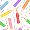 Colorful pencil pattern on white background